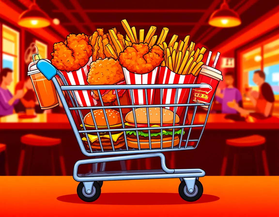 Chicken Rush Cart Illustration